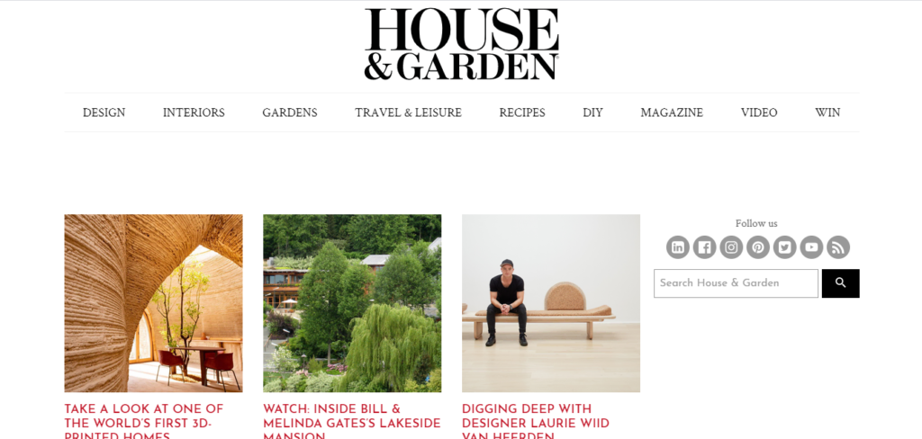 House and Garden Home Page - A Decor and Design Staple